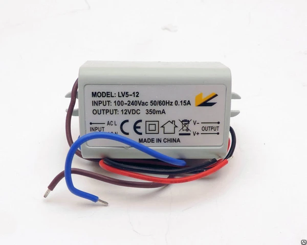 Фото Блок Питания для ленты IP 67 пластик 5 W, 12V