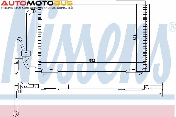 Фото Конденсатор, кондиционер NISSENS 94211 Конденсер Peugeot 405