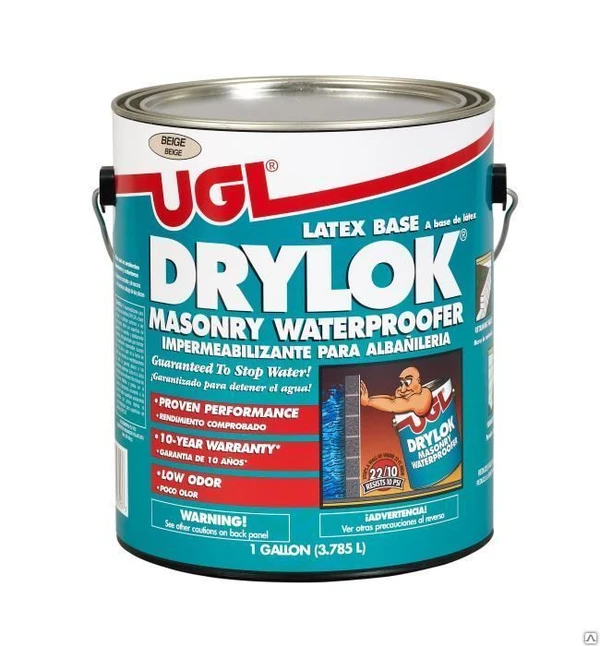 Фото Гидроизоляционная краска LATEX BASE DRYLOK® MASONRY WATERPROOFER 3,78л.