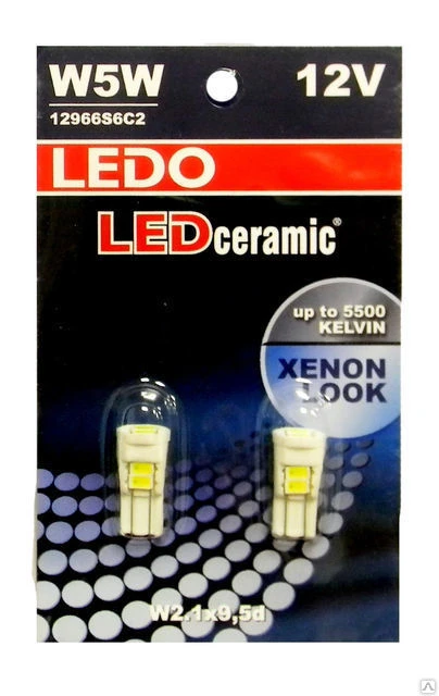 Фото Светодиодная лампа LEDO CERAMIC W5W 6SMD 5630