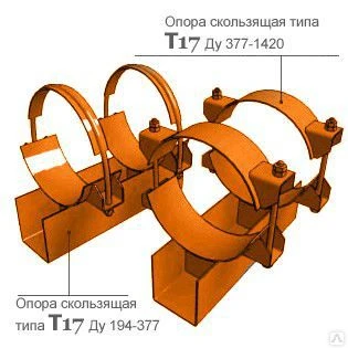 Фото Опоры трубопроводов Серия 4.903-10 скользящая диэлектрическая тип T17