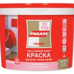 Фото №2 Краска акриловая PARADE W110 для обоев белая матовая База А 9 л