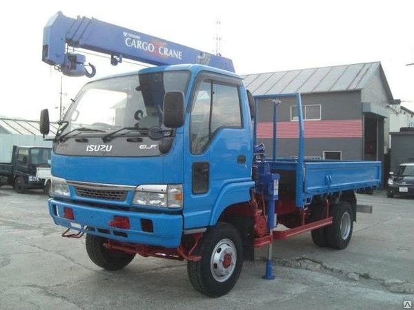 Фото Бортовой грузовик с манипулятором isuzu elf