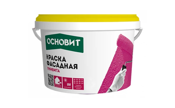 Фото Краска фасадная акриловая ОСНОВИТ УНИВИТА САс91 база А, 13 кг