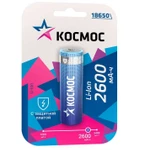 фото Аккумулятор Li-ion 18650 2600мА.ч с защитой (блист.1шт) Космос KOC18650Li-ion26PBL1