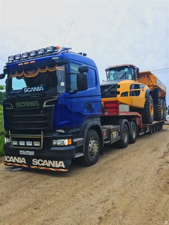 Фото Аренда трала Scania R500- трал 60 тонн, загр. площадка 0,65 м (корыто)