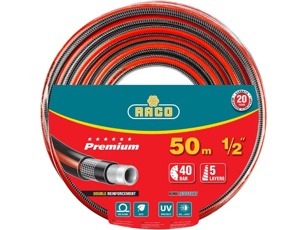 Фото Шланг поливочный садовый Raco "Premium" 40300-1/2-50 / 1/2", 50 м