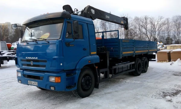 Фото Кран манипулятор автомобильный HIAB 160T - 6 на шасси КАМАЗ 65117 2013г.в