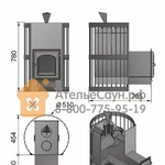 Фото №2 Печь для бани Везувий Скиф Ковка с парогенератором (выносная топка, дверца 220)