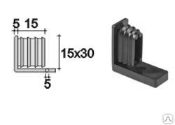 Фото Заглушка-опора 30х15мм внешняя для профильной трубы