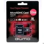 фото Карта памяти microSDHC Qumo 32GB Class 10 (с адаптером SD)