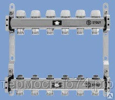 Фото Коллектор нерж. STOUT 1" х 3/4"ЕК на 2 контура
