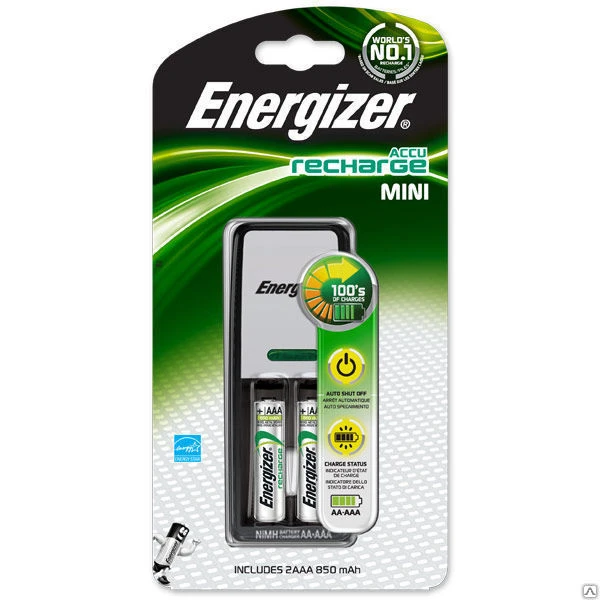 Фото Устройство зарядное Energizer CH2PC3 MINI EU+2NH, 700 mAh