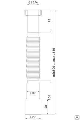 Фото Гибкая труба 1 1/4"*40/50 удлиненная K216