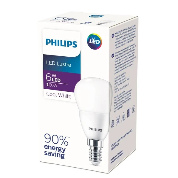 Фото Лампа светодиодная Ecohome LEDLustre 6-60W E14 840 P45NDFR Philips 929002274037