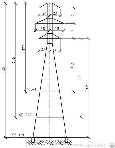Фото Опора ЛЭП У35-4+5