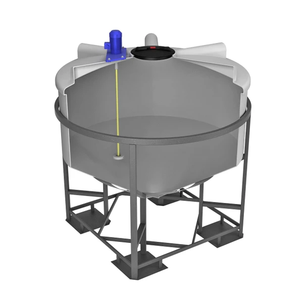 Фото Емкость ЦКТ 3000л с патрубком в обрешетке c пропеллерной мешалкой