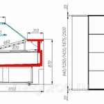 фото Витрина нейтральная Полюс 1,5 Carboma GC110 (GC110 N 1,5-1) Полюс