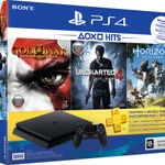 фото Игровая приставка Sony PlayStation 4 500 Gb (CUH-2108A) + HZD/GoW3/UC4/3 месяца PS Plus