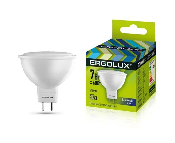 Фото Лампа светодиодная LED-JCDR-7W-GU5.3-6500K JCDR 172-265В Ergolux 12881