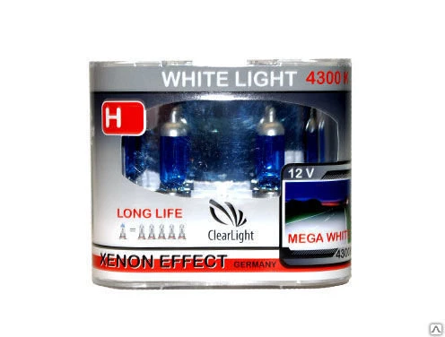 Фото Галогеновая лампа ClearLight H7 WhiteLight (12V-55W/компл.2 шт)