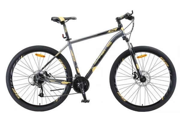 Фото Горный (MTB) велосипед STELS Navigator 910 MD 29 V010 черный/золотой 18,5" рама