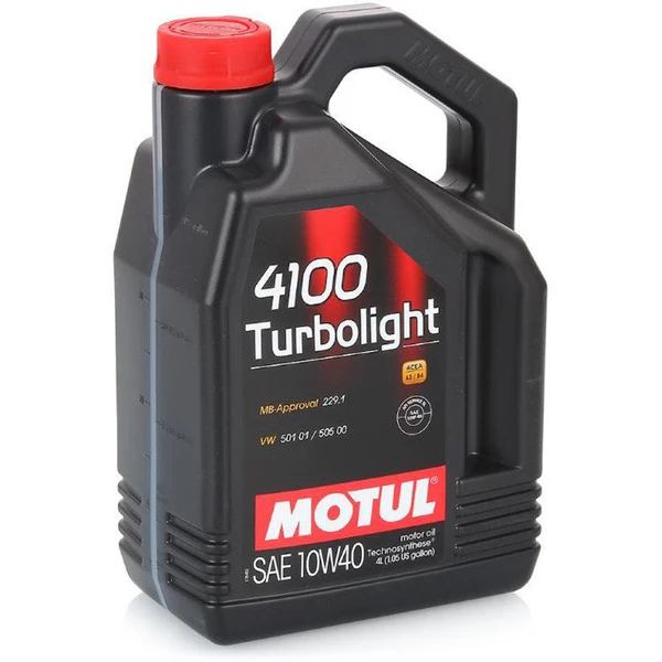 Фото Полусинтетическое моторное Масло Motul 4100 Turbolight 10W40 4л