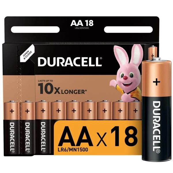 Фото Элемент питания алкалиновый LR6-18BL BASIC (блист.18шт) Duracell Б0014448