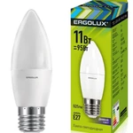 фото Лампа светодиодная LED-C35-11W-E27-6K Свеча 11Вт E27 6500К 172-265В Ergolux 13623