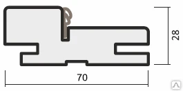 Фото Деталь короба с уплотнителем 70х28х2070 Vinyl