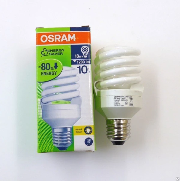 Фото Лампа энергосберегающая Osram 18/840 Е27