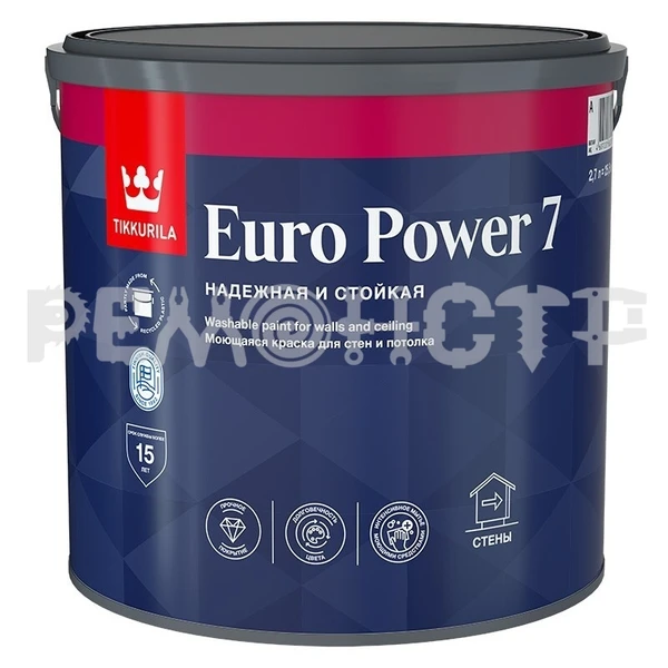 Фото Краска интер  2,7л база А лат мат Tikkurila EURO POWER_7 (1) П