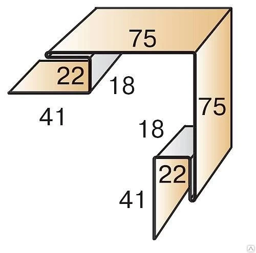 Фото Планка угла наружного сложного (толщ. мет 0,45 мм в защитной пленке)