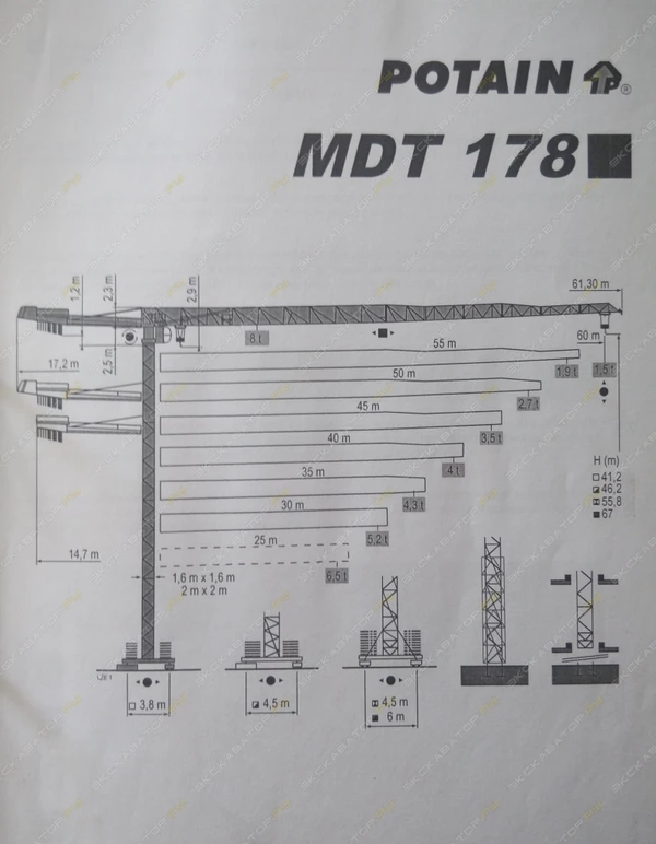 Фото Аренда башенного крана POTAIN MDT 178, Нижний Тагил