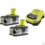 фото Аккумулятор ryobi one+ rbc18ll50 (18 в; 5.0 a*ч; li-ion) 2 шт. + зарядное у