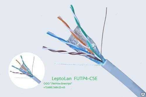 Фото Кабель витая пара FTP4-C5E-SOLID-GY-305-CCA