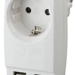 Фото №3 Адаптер SP-1e-USB-W "Polynom" 1-м 220В+ 2хUSB 2100мА c зазeмл. бел. ЭРА Б0026332