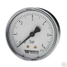 Фото Манометр WATTS 63/ 6 6бар аксиальный 1/4" подключение сзади, он же Sitem