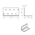 Фото №2 Крепежный уголок оцинкованный 40х40х80х2