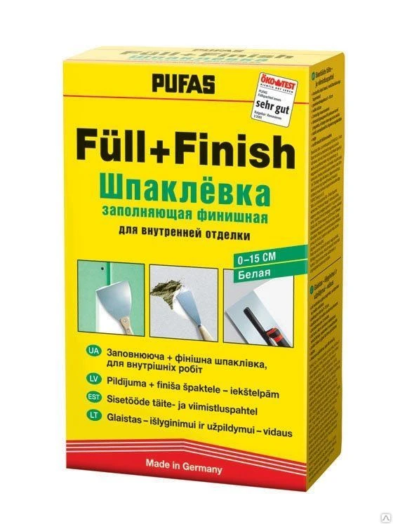 Фото Шпатлевка Pufas №1 FullFinish spachtel заполняющая для внутренних работ 1 к