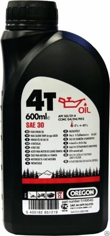 Фото Масло 4-х тактное SAE30 OREGON (600ml)