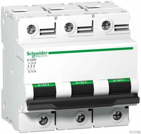 Фото Выключатель автоматический 3п 125А С 10кА C120N Acti9 Schneider Electric