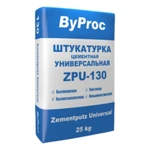 фото Штукатурка ByProc ZPU-130W универсальная цементная морозостойкая 25 кг