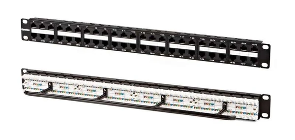 Фото Патч-панель 19дюйм 1U RJ45 кат.5e 48 портов Dual IDC PPHD-19-48-8P8C-C5e-110D высокой плотности Hyperline 32809