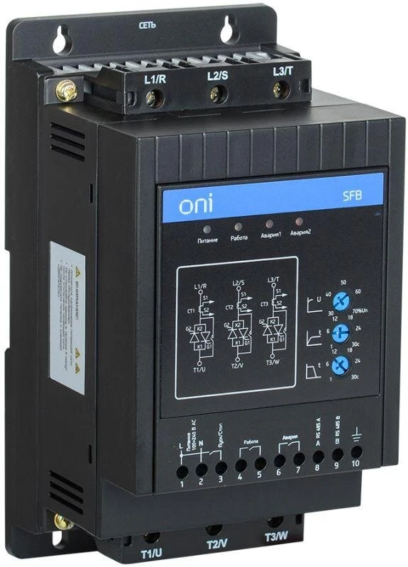 Фото Устройство плавного пуска SFB 3Ф 380В 11кВт 22A Uупр 110-220В Modbus ONI SFB-33-11-A-10