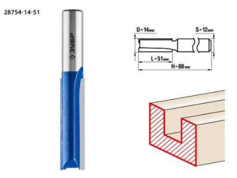 Фото Фреза прямая пазовая Зубр 28754-14-51