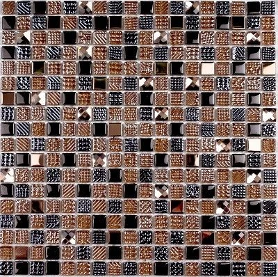 Фото Мозаика BONAPARTE Crystal brown 300х300 стеклянная