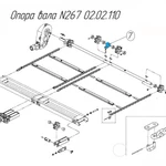 фото Опора вала N267 02.02.110 для новозоразбрасывателей Metal-Fach N-267