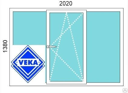 Фото Пластиковое окно 2020х1380 профиль VEKA