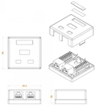 Фото №2 Розетка компьютерная 2-м ОП Dual IDC SB1-2-8P8C-C5e-SH-WH RJ45 (8P8C) кат.5E экранир. Hyperline 430233